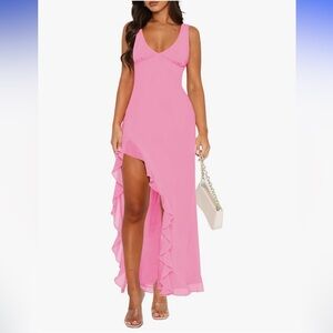 Pink Sleeveless Maxi Dress